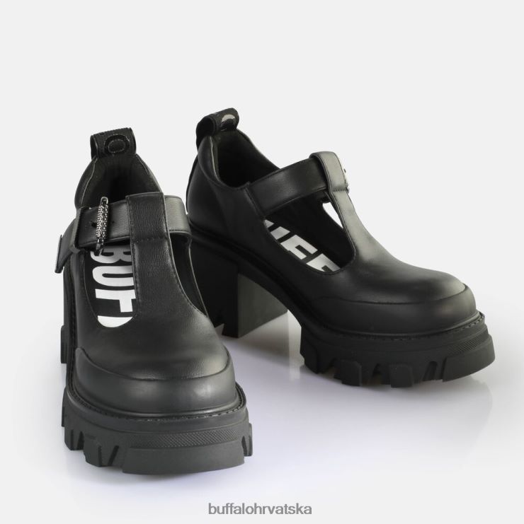 crno Buffalo riot jane natikače veganske |mokasinke TDD6T441